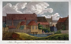 South-east view of John Bunyans meeting house, Southwark, London, c1810