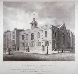 Holborn Prints: South-east view of St Johns Chapel, Bedford Row, Holborn, London, 1832. Artist