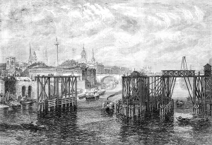 Jackson M Prints: The South-Eastern Railway Company's Works on the River: view from Southwark Bridge