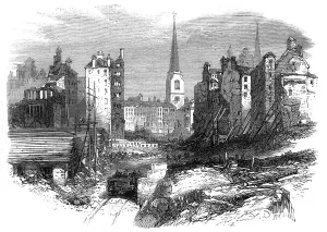 Jackson M Prints: The South-Eastern Railway works on Dowgate-Hill, 1864. Creator: Mason Jackson