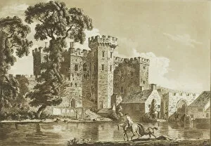The South Gate of Cardiff Castle in Glamorgan Shire, from Twelve Views in Aquatint