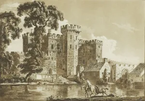 The South Gate of Cardiff Castle in Glamorgan Shire, from Twelve Views in Aquatint The South Gate of Cardiff Castle in Glamorgan Shire, from Twelve Views in Aquatint