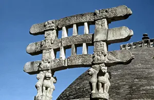 South gate (torana) architraves of the Great Stupa, Sanchi, India, 75-50 BC South gate (torana) architraves of the Great Stupa, Sanchi, India, 75-50 BC