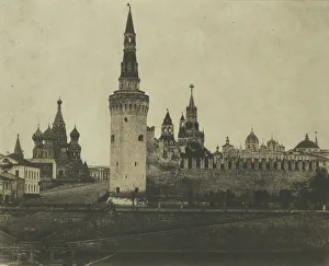 Roger Prints: South Front of the Kremlin from the Old Bridge, 1852. Creator: Roger Fenton