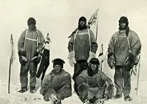 Images Dated 3rd August 2018: At The South Pole, (Bowers pulls the string), January 1912, (1913). Artist: Henry Bowers