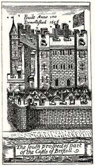 Avon Prints: The South Prospect of Part of the Castle of Bristoll, pub. 1893. Creator: English School
