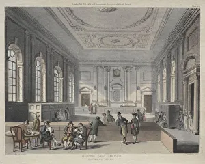 South Sea House, Dividend Hall, 1810. Creator: Thomas Rowlandson (British, 1756-1827) South Sea House, Dividend Hall, 1810. Creator: Thomas Rowlandson (British, 1756-1827)