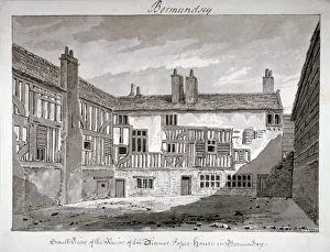 John Chessell Prints: South view of the remains of Thomas Popes house, Mill Lane, Bermondsey, London, 1808