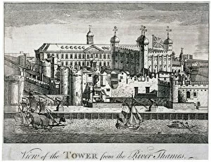 Flags Gallery: South view of the Tower of London with boats on the River Thames, 1776