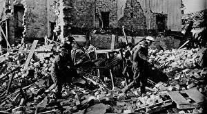 Stretcher Bearer Collection: South Wales had its turn early in the New Year. A stretcher party carries a casualty to safety, 19