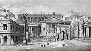 South and west sides of the Forum, Rome, (1902).Artist: C Hulsen