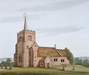 South-west view of the Church of St Michael, Theydon Mount, Essex, c1800