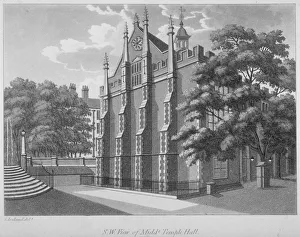 South-west view of Middle Temple Hall, Middle Temple, City of London, 1800