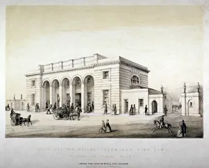 Terminus Prints: South Western Railway Terminus, Nine Elms, Battersea, London, c1840