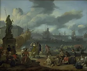 Lingelbach Johannes Prints: Southern Harbour among Rocks, 1666. Creator: Johannes Lingelbach