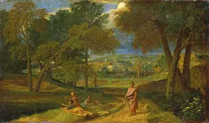 Southern Landscape with Resting Figures at a Lake, c1670s. Creator: Francisque Millet