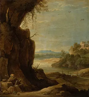Caves Prints: Southern Landscape with St Anthony the Hermit, c1645-1650. Creator: David Teniers II