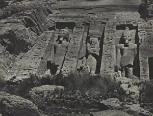 Baudry Gallery: Southern Portion of the Rock-cut Temple of Hathor, Abu Simbel, 1850. Creator: Maxime Du Camp