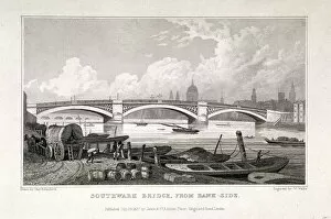 Bankside Gallery: Southwark Bridge, London, 1827. Artist: W Wallis