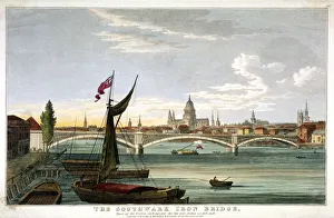 Bankside Gallery: The Southwark Iron Bridge, London, 1822