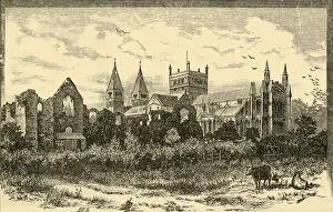 Southwell Minster and Ruins of the Palace, 1898. Creator: Unknown Southwell Minster and Ruins of the Palace, 1898. Creator: Unknown