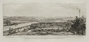 Maxime Lalanne Prints: Souvenir artistiques du Siege de Paris: Vue prise du viaduc du Pont-du-Jour