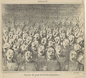 Choir Prints: Souvenir du grand festival des orphéonistes, 19th century. Creator: Honore Daumier
