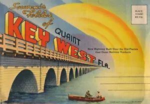 Highway Gallery: Souvenir Folder of Quaint Key West Fla. - New Highway, c1940s