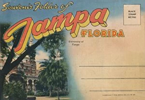 Tampa Gallery: Souvenir Folder of Tampa, Florida - University of Tampa, c1940s