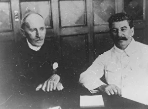 Visiting Prints: Soviet leader Josef Stalin with French writer Romain Rolland, Moscow, USSR, 28 June 1935