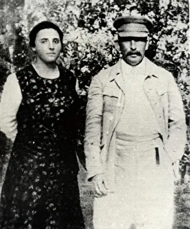 1917 Prints: Soviet leader Josef Stalin with his second wife Nadezhda Alliluyeva, late 1920s