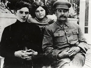 1917 Prints: Soviet leader Josef Stalin with his son Vasily and daughter Svetlana