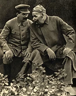 Soviet leader Joseph Stalin and author Maxim Gorky, Moscow, USSR, 1931