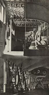 Soviet pavilion at the International Press Exhibition, Cologne, 1933. Creator: Lissitzky