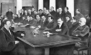Blocked Prints: In Soviet Russia; Elected officials prevented from sitting.. 1917. Creator: Unknown