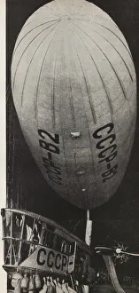 Symbol Gallery: The Soviet Union has begun to build dirigibles. Illustration from USSR Builds Socialism, 1933