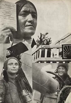 1933 Gallery: Soviet woman. Illustration from USSR Builds Socialism, 1933. Creator: Lissitzky, El (1890-1941)