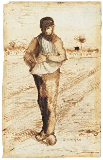Hope Prints: The sower, 1881. Creator: Gogh, Vincent, van (1853-1890)