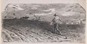 Seed Prints: The Sower, ca. 1852. Creator: Jacques-Adrien Lavieille