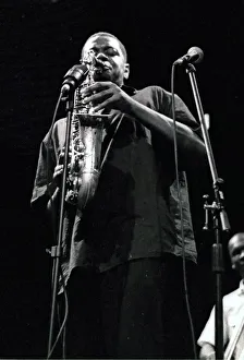 Soweato Kinch Prints: Soweto Kinch, Brecon Jazz Festival, Powys, Wales, 2003. Artist: Brian O Connor