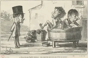 Bathtub Prints: Soyez donc pas dégouté comme ca... 19th century. Creator: Honore Daumier