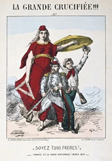 Soyez les Freres!, allegory of Republican France, 1871. Artist: E Courtaux