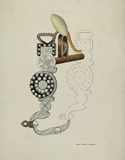 Equestrian Equipment Prints: Spade Bit, c. 1937. Creator: Harry Mann Waddell