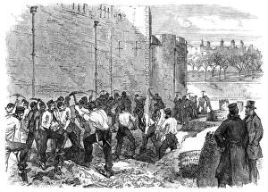 Pickaxe Prints: Spade drill at the Tower, 1870. Creator: Unknown