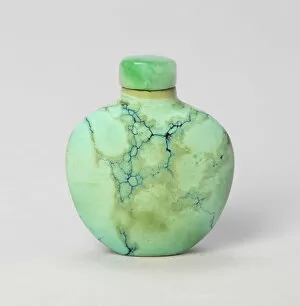 Turquoise Collection: Spade-Shaped Snuff Bottle, Qing dynasty (1644-1911), 1800-1900. Creator: Unknown