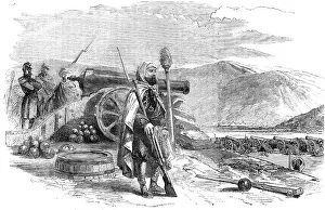 Crimea Ukraine Prints: Spahi (Algerian Troops), French Battery on the Heights of Balaclava - from a sketch by