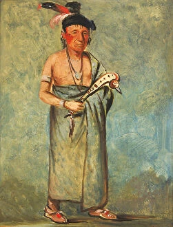 Delegation Gallery: Span-e-o-née-kaw, The Spaniard, 1828. Creator: George Catlin
