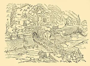 Drawbridge Prints: The Spaniards Capture Antwerp In Their Long Struggle With The Dutch, 1576, (c1930)