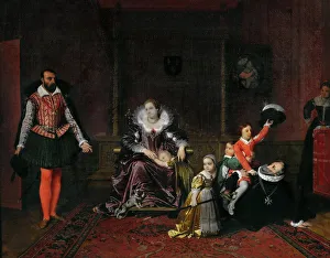 The Spanish ambassador surprises Henri IV playing with his children, 1817. Creator: Ingres