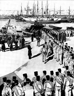 Passenger Prints: The Spanish-American Crisis: Spanish troops embarking at Barcelona for Cuba
